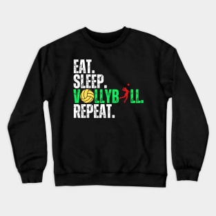 Eat Sleep Volleyball Repeat Funny Volleyball Players Boys Women Crewneck Sweatshirt